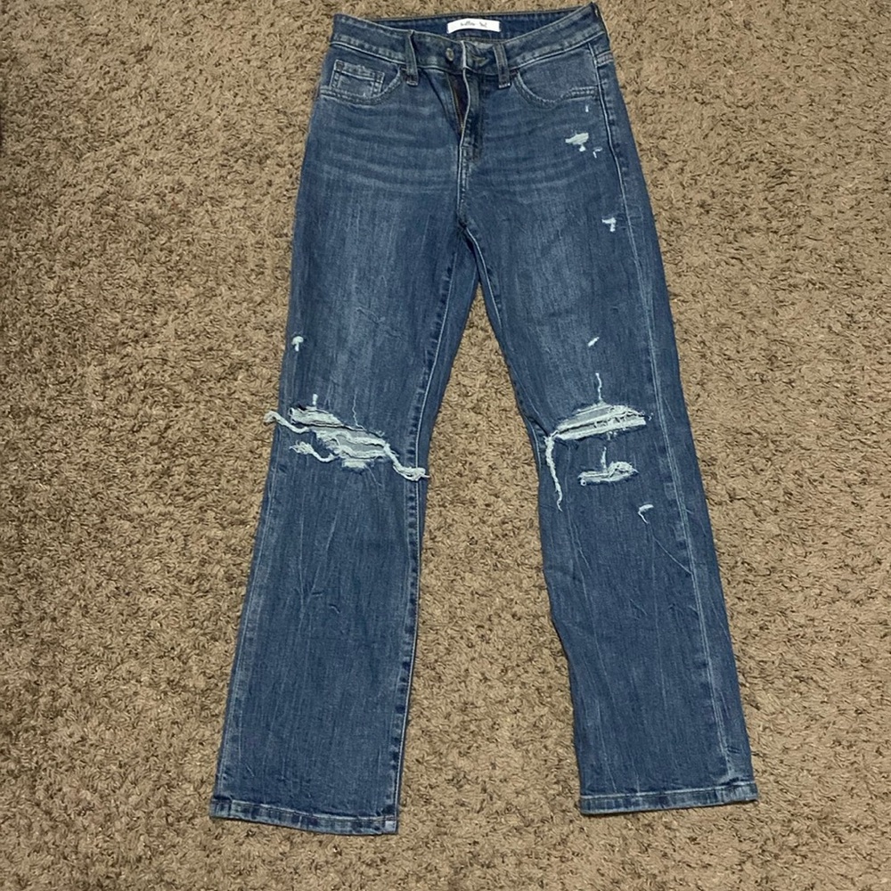 Flare Crop Ripped Jeans
